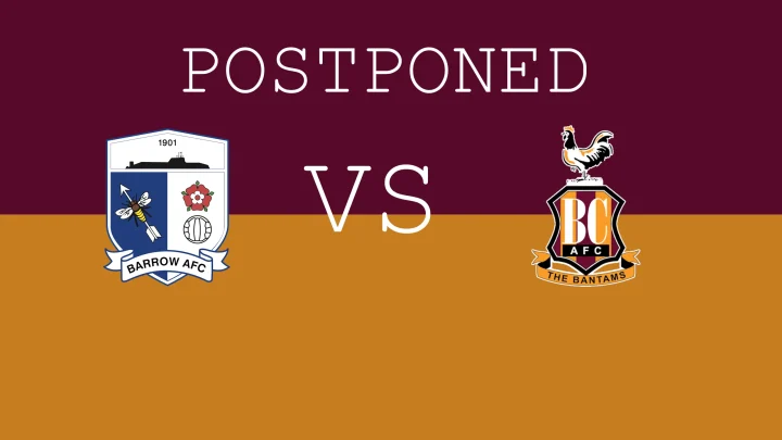 Barrow Away Fixture Postponed For Second Time