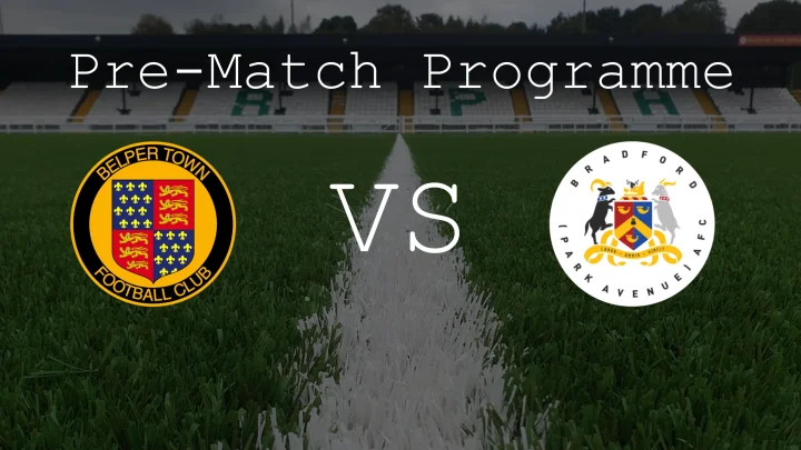 Pre-Match Programme: Belper Town vs Bradford (Park Avenue)