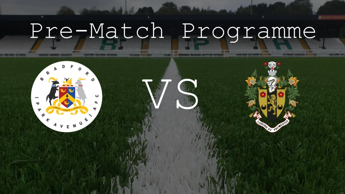 Pre-Match Programme: Bradford (Park Avenue) vs Brighouse Town