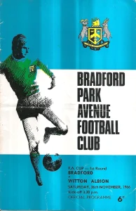 Bradford (Park Avenue) Vs Witton Albion Programme Cover FA Cup 1966