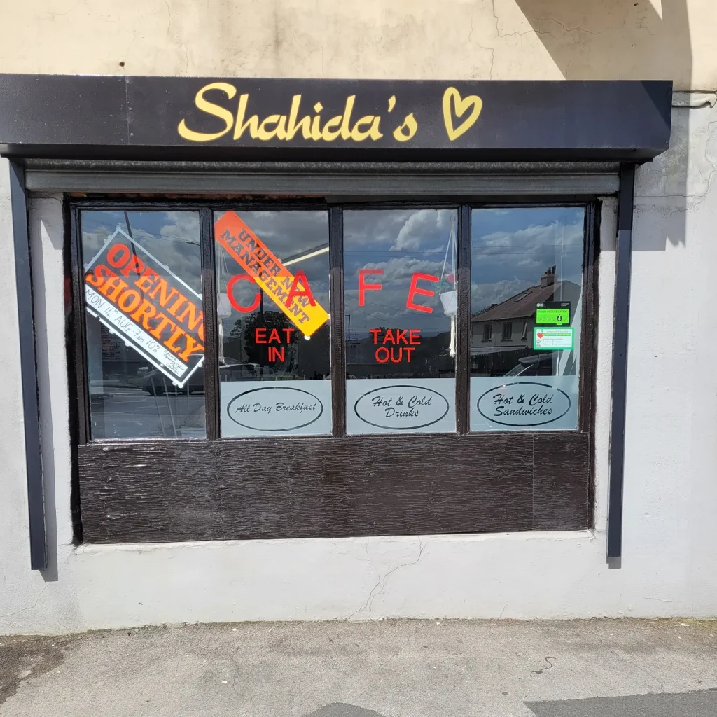 The Front of Shahidas Cafe on Buttershaw Lane, Bradford