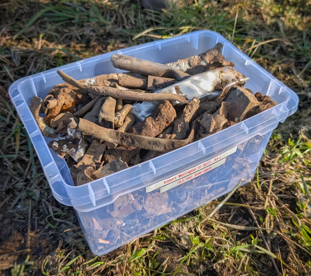 Wreckage from Vickers Wellington bomber BJ973