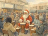 Festive Drumming Event with Santa at Darley Street Market
