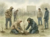 Students Plant Fruit Trees at Trinity Green