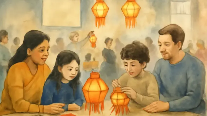 Diwali Lantern Making Workshop Held in Bradford